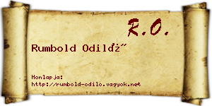 Rumbold Odiló névjegykártya